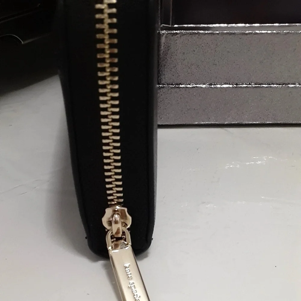Kate spade Kenzie Boxed Large Continental Wallet Black #KK041 Saffiano New Gift